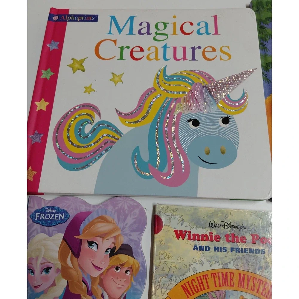 Lot of 5 Children's Books Disney Frozen Winnie the Pooh Three Bears Unicorn